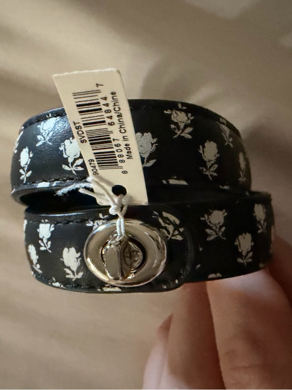 RARE - Coach - Badlands Floral Rose - Black White - Wristlet Wristband Bracelet